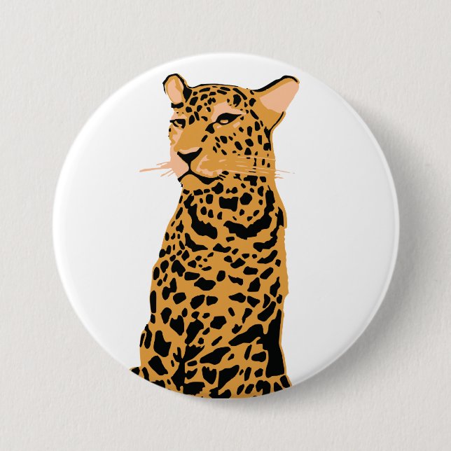 Leopard 3 Inch Round Button (Front)