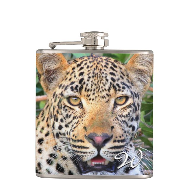 Leopard 6 Wrapped Flask (Front)