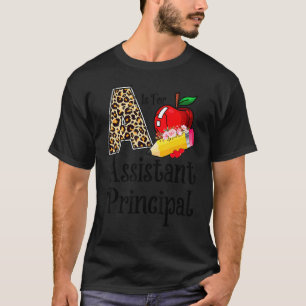 Leopard A Is For Assistant Principal Teacher Back T-Shirt