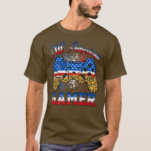 Leopard All America Gamer Video Game Controller 4t T-Shirt
