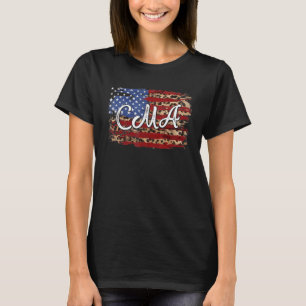 Leopard American Flag Cma Nurse Patriotic 4th Of J T-Shirt