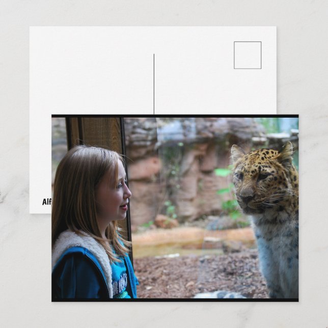 Leopard and Child Portrait Postcard (Front/Back)