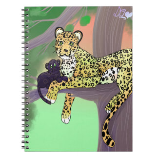 Leopard and cub notebook back to school