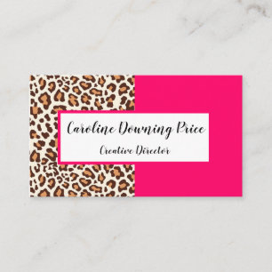 "Leopard And Hot Pink" Business Card