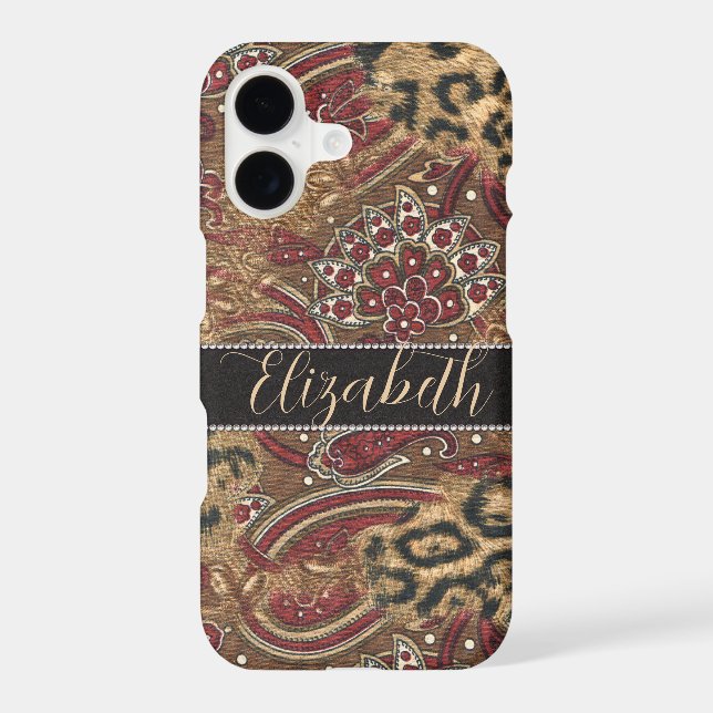 Leopard and Paisley Pattern Print to Personalize (Back)