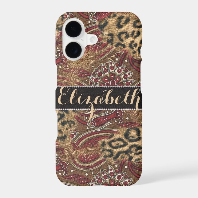 Leopard and Paisley Pattern Print to Personalize (Back)