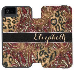 Leopard and Paisley Pattern Print to Personalize Incipio Watson™ iPhone 5 Wallet Case