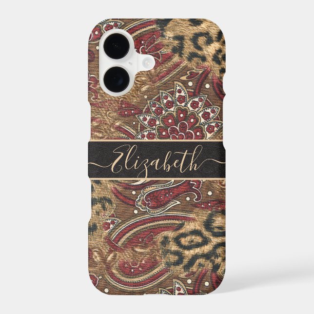 Leopard and Paisley Print Personalize Name (Back)