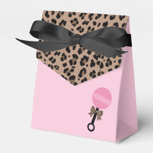 Leopard and Pink Baby Shower Favor Box