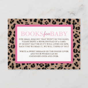 Leopard and Pink Books for Baby Enclosure Card