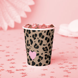 Leopard and Pink Party Paper Cups