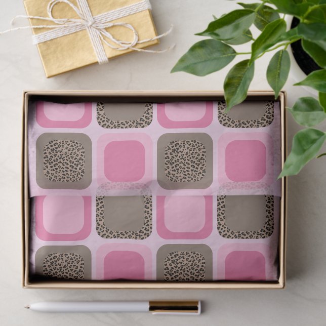 Leopard and Pink Patterned Tissue Paper (Gift)