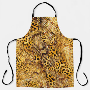 Leopard and snake pattern apron