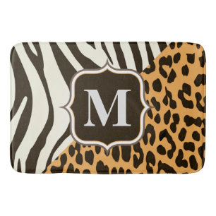 Leopard and Zebra Bath Mat