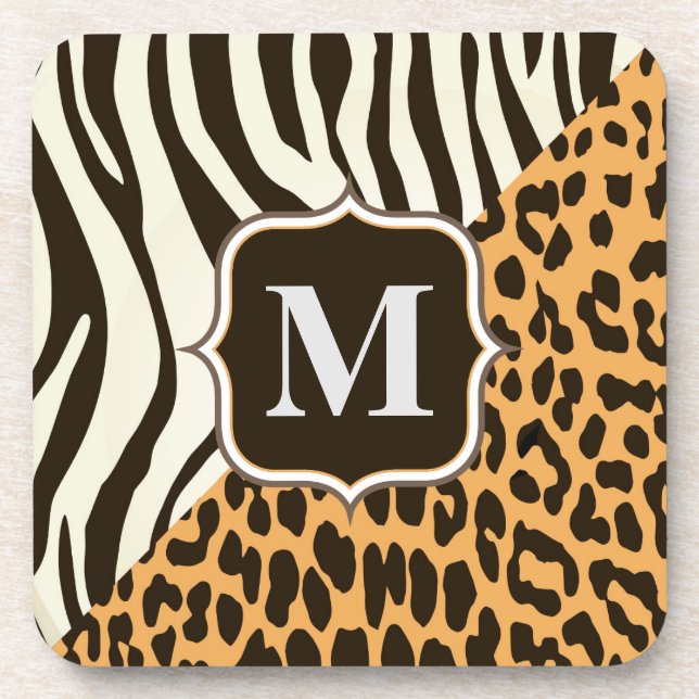 Leopard and Zebra Coaster (Front)