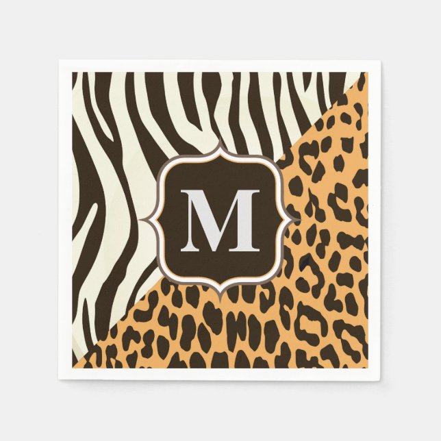 Leopard and Zebra Napkin (Front)