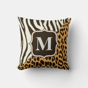 Leopard and Zebra Throw Pillow