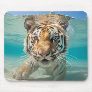 Leopard Animal Fun Nature Playing Water Mouse Pad
