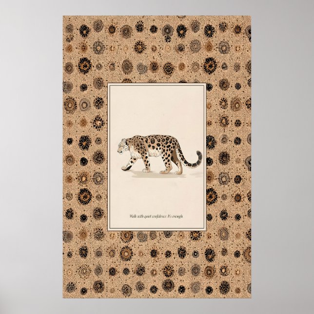 Leopard Animal Illustration Poster Spotted Wild (Front)