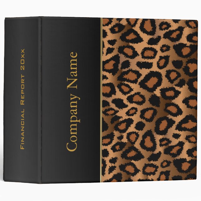 Leopard Animal Pattern Design Binder (Front/Spine)