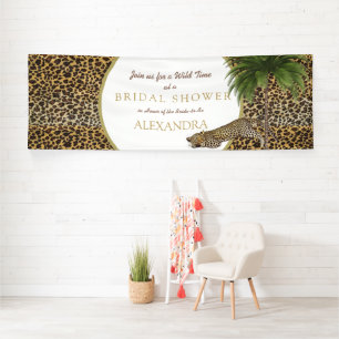 Leopard Animal Pattern Elegant Palm Party Banner