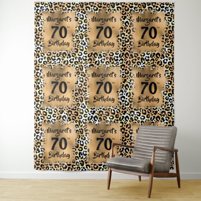 Leopard Animal Print Birthday Tapestry (In Situ)