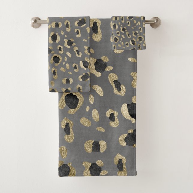 Leopard Animal Print Glam #4 Bath Towel Set (Insitu)