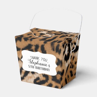 Leopard Animal Print Kids Birthday Party Favor Box