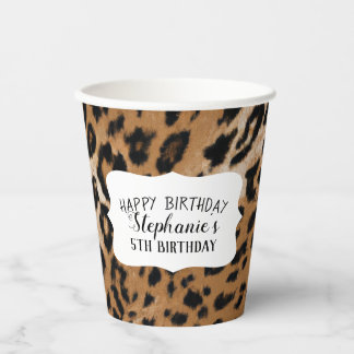Leopard Animal Print Kids Birthday Party Paper Cups