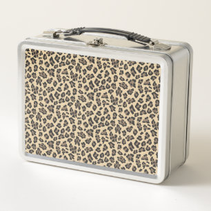 Leopard Animal Print Metal Lunch Box