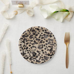 Leopard Animal Print Modern Bridal Shower  Paper Plate