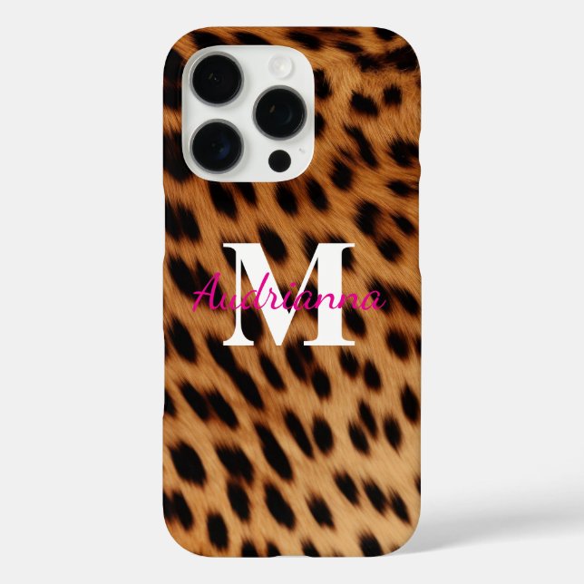 Leopard Animal Print Monogram Case-Mate iPhone Case (Back)