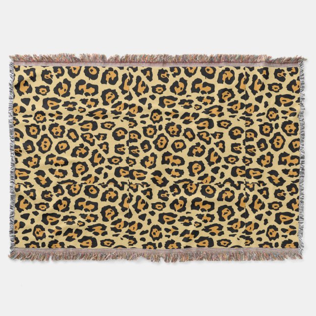 Leopard Animal Print Pattern-25560 Throw Blanket (Front)