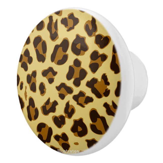 Leopard Animal Print Pattern Doorknob Ceramic Knob (Right)