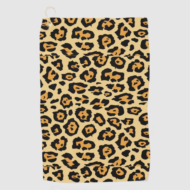 Leopard Animal Print Pattern Golf Towel (Front)