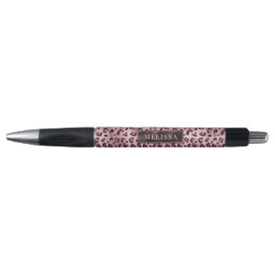 Leopard Animal Print Pattern In Pink With Name Pen
