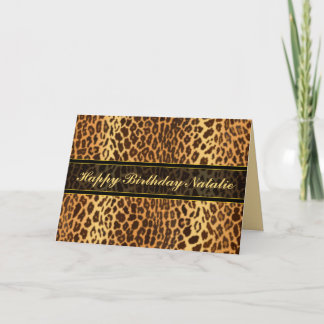 Leopard Animal Print Personalized Card