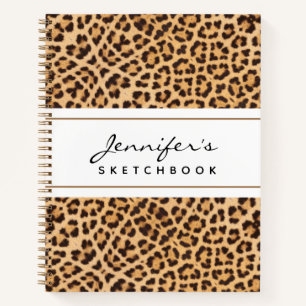 Leopard Animal Print Personalized Sketchbook Notebook
