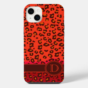 Leopard animal print reds monogram iphone case