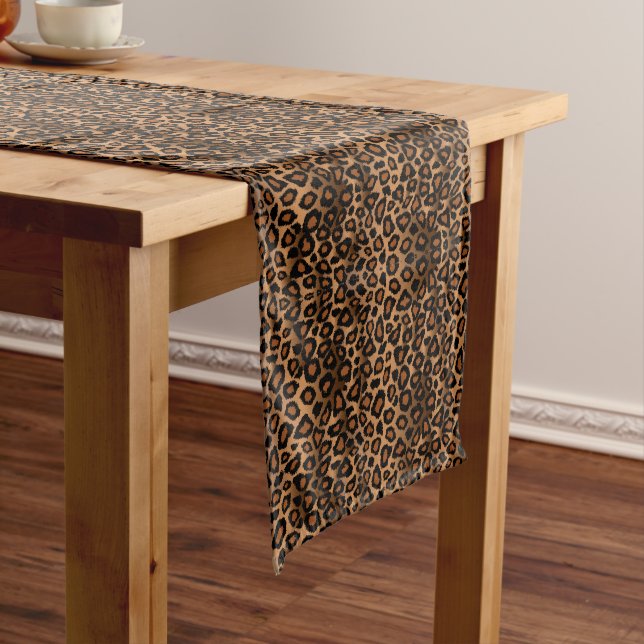 Leopard Animal Print Short Table Runner (In Situ)