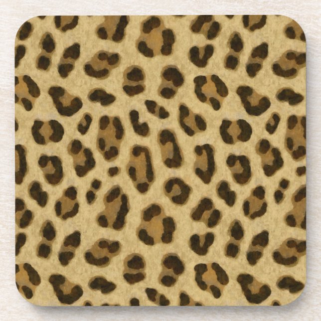 Leopard Animal Print Skin Pattern Coaster (Front)
