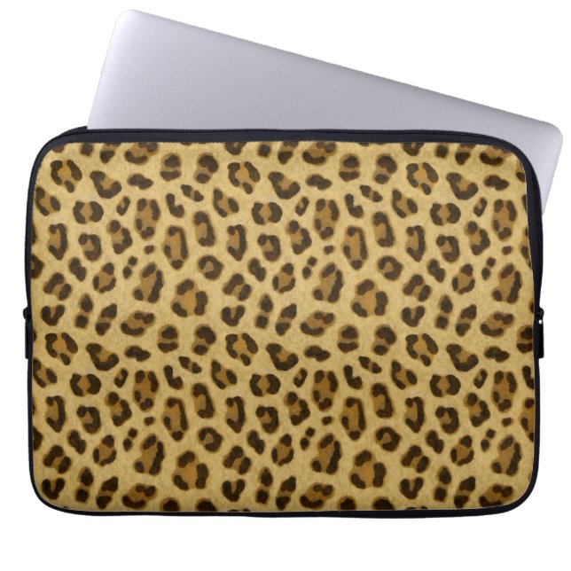 Leopard Animal Print Skin Pattern Laptop Sleeve (Front)