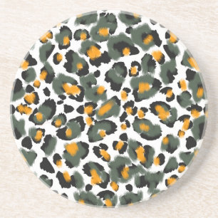 Leopard Animal Print Texture Background Coaster