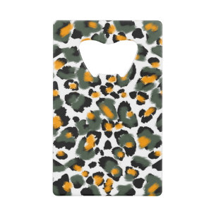 Leopard Animal Print Texture Background Credit Card Bottle Opener