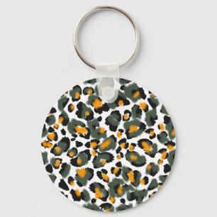 Leopard Animal Print Texture Background Keychain