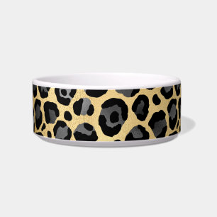 LEOPARD ANIMAL PRINT THEME PET BOWL