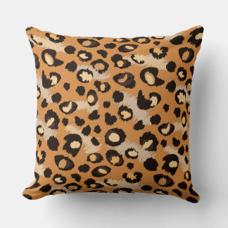 Leopard animal print throw pillow