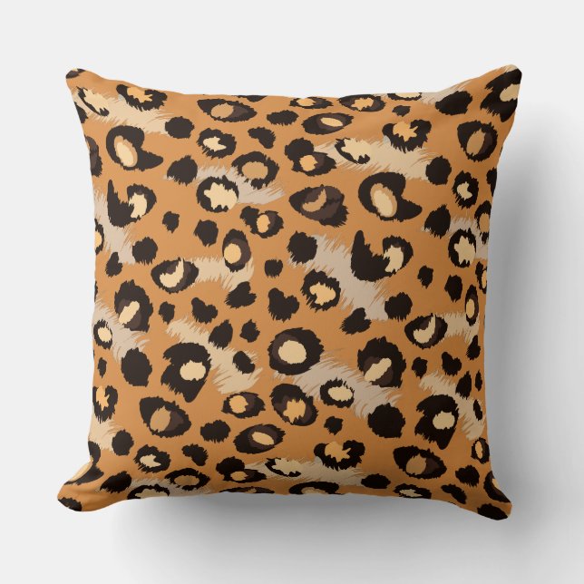 Leopard animal print throw pillow (Front)