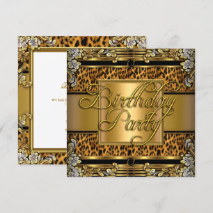 Leopard Animal Print Woman's Birthday Party Invitation