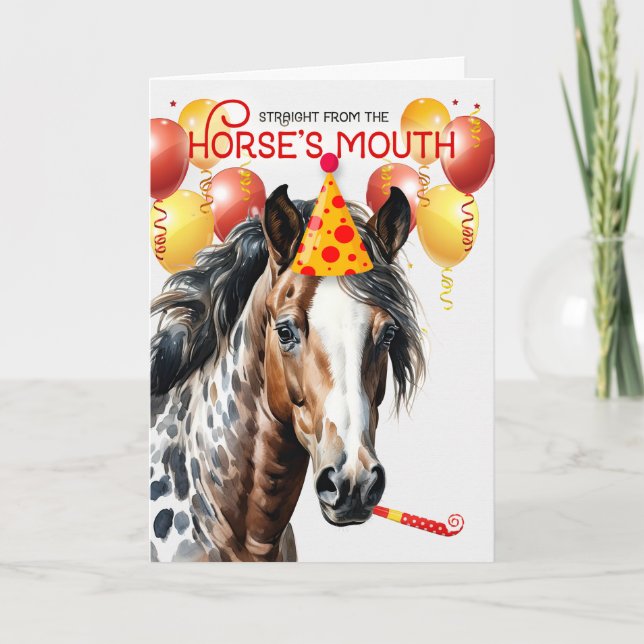 Leopard Appaloosa Horse Funny Birthday Card (Front)